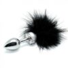 BUTT PLUG SMALL WITH BLACK FEATHER (UNISEX) - BUTT PLUG SMALL WITH BLACK FEATHER