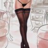 SHEER THIGH HI JACQUARD PATTERN - SHEER THIGH HI JACQUARD