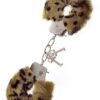 LEOPARD METAL HANDCUFF W. PLUSH -