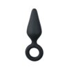 E.T. BLACK BUTTPLUG W. PULL RING - S -