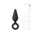 E.T. BLACK BUTTPLUG W. PULL RING - S -