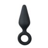 E.T. BLACK BUTTPLUG W. PULL RING - M -