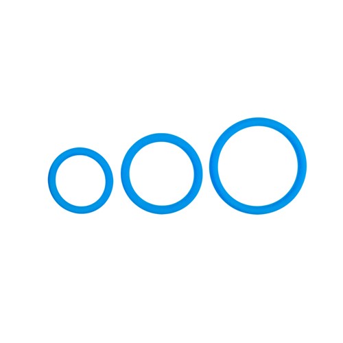 E.T. THREE SIZE COCK RING SET - BLUE -