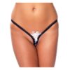 AMORABLE - BLACK/WHITE G-STRING W. LACE OS (1327) -