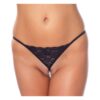 AMORABLE - BLACK G-STRING W. PEARLS OS (1331) -