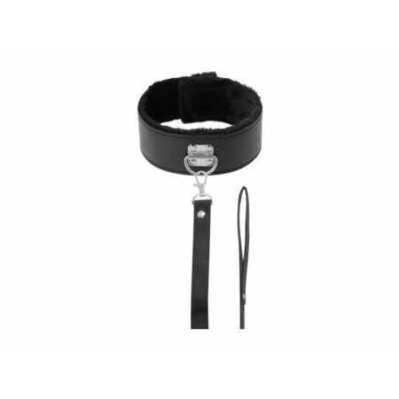 DARKNESS COLLAR W. LEASH TITANIUM -