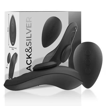 BLACK&SILVER - PRESTON RECHARGEABLE SILICONE VIBRATOR PANTIE BLACK