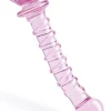 GLAZE GLASS ROSEBUD SPIRAL G-SPOT DILDO