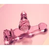 GLAZE GLASS ROSEBUD BEADED DILDO