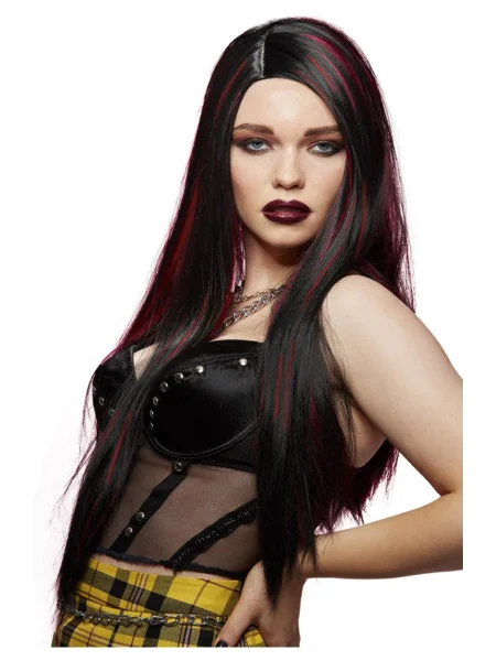 Manic Panic® Vampire's Kiss™ Super Vixen Wig, Long Straight with Side Parting, Heat Styleable