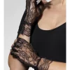 Fingerless Lace Gloves, Black