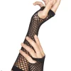 Fishnet Gloves, Long, Black