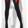 Opaque Hold-Ups, Black, with Red Bows