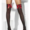 Sheer Hold-Ups, Black, Red Bows and Sequin Hearts