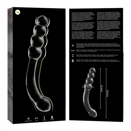 NEBULA SERIES BY IBIZA - MODEL 14 DILDO BOROSILICATE GLASS 18.5 X 3 CM CLEAR