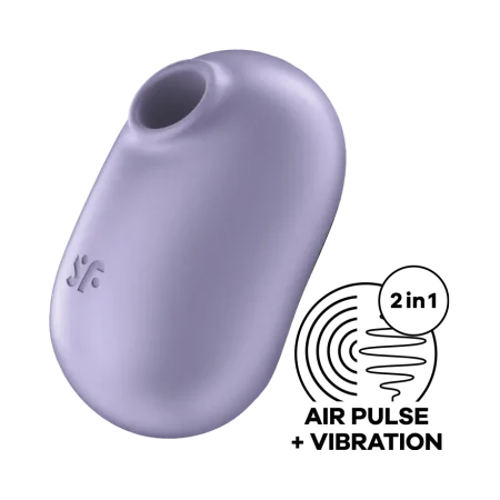 SATISFYER - PRO TO GO 2 DOUBLE AIR PULSE STIMULATOR & VIBRATOR VIOLET