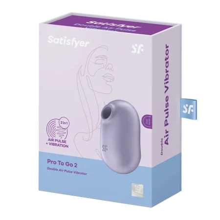 SATISFYER - PRO TO GO 2 DOUBLE AIR PULSE STIMULATOR & VIBRATOR VIOLET