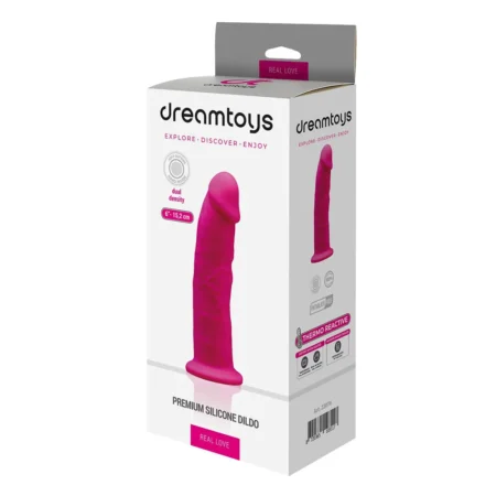 DILDO 6INCH FUCHSIA THERMO REACTIVE - REAL LOVE DREAMTOYS