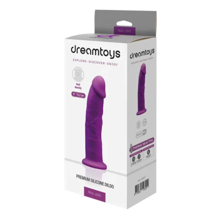 DILDO 6INCH PURPLE THERMO REACTIVE - REAL LOVE DREAMTOYS