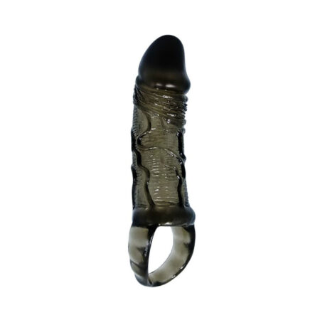 Προέκταση Πέους BAILE - PENIS EXTENDER COVER WITH STRAP FOR TESTICLES BLACK 13.5 CM