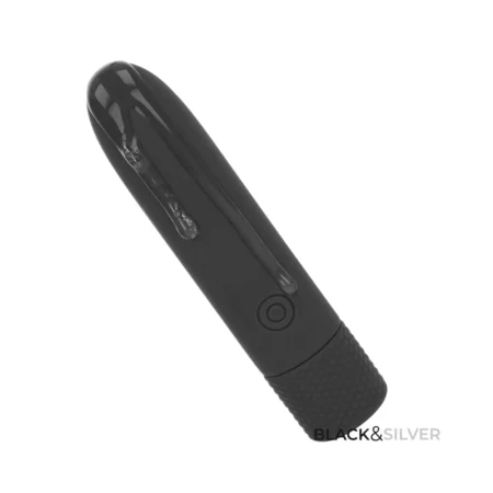 Μίνι δονητής BLACK & SILVER - GERI USB RECHARGEABLE VIBRATING BULLET