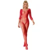 Ολόσωμο καλσόν SUBBLIME - FISHNET BODYSTOCKING WITH DIAMONDS LONG SLEEVE RED ONE SIZE