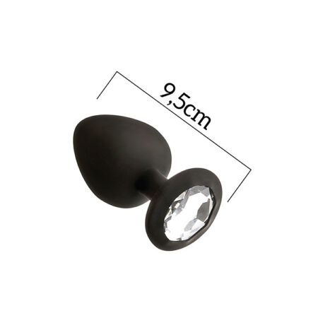 Πρωκτική σφήνα με κόσμημα No.49 Anal Plug With Stone L Black MAI PLEASURE TOYS