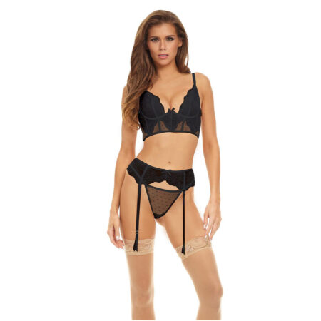 Σετ εσώρουχα Bombshell Boudoir Peek A Boo Wire 3 Pc Set Black