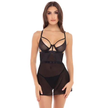 Babydoll με στρινγκ New In Town 2 Piece Chemise Set RENE ROFE LINGERIE