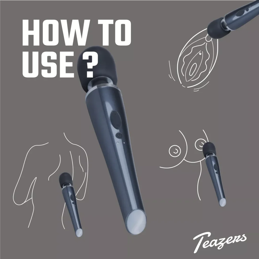 Δονητής Μασάζ TEAZERS WAND VIBRATOR BLACK - Image 7