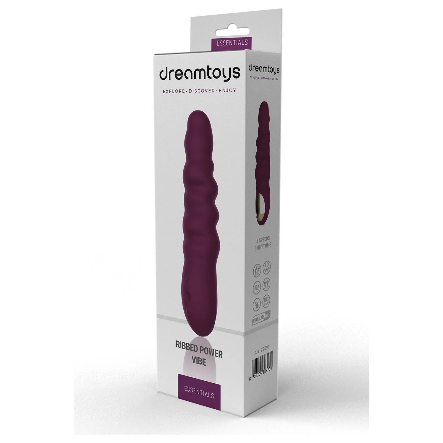Δονητής ESSENTIALS RIBBED POWER VIBE PURPLE - Image 2