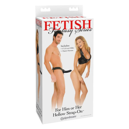Κούφιο στραπόν FETISH FANTASY SERIES - FOR HIM OR HER HOLLOW STRAP-ON - Black