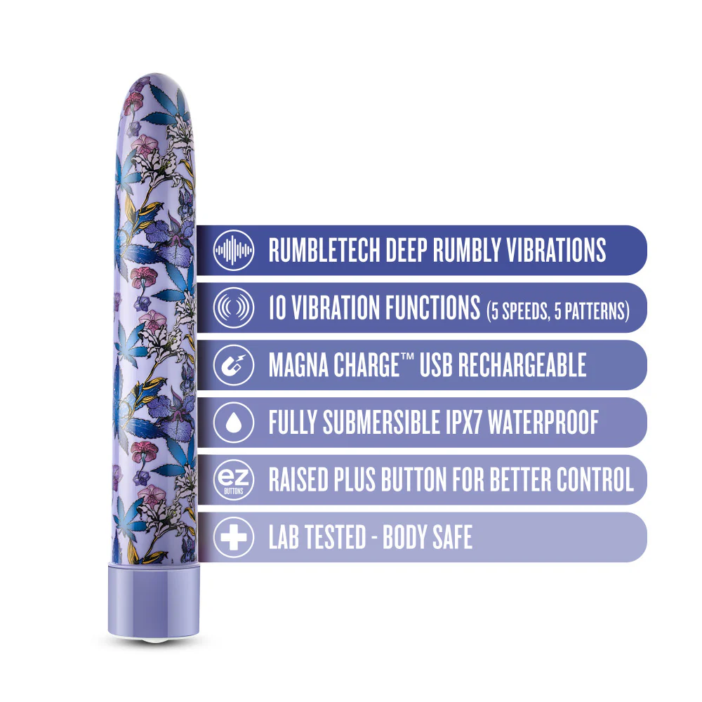 Δονητής Limited Addiction By Blush® | Floradelic Slimline Purple Vibrator with Powerful RumboTech™ Technology