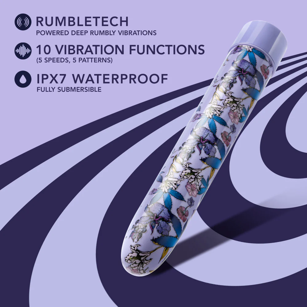 Δονητής Limited Addiction By Blush® | Floradelic Slimline Purple Vibrator with Powerful RumboTech™ Technology
