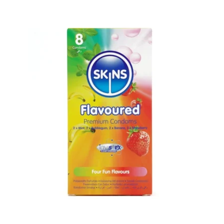 Προφυλακτικά με γεύσεις SKINS - MULTI FLAVORS PREMIUM CONDOMS PACK 8