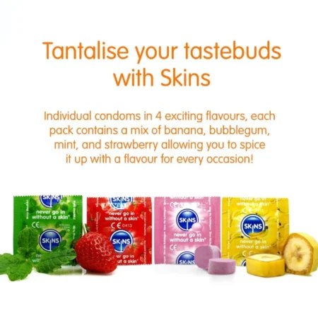 Προφυλακτικά με γεύσεις SKINS - MULTI FLAVORS PREMIUM CONDOMS PACK 8