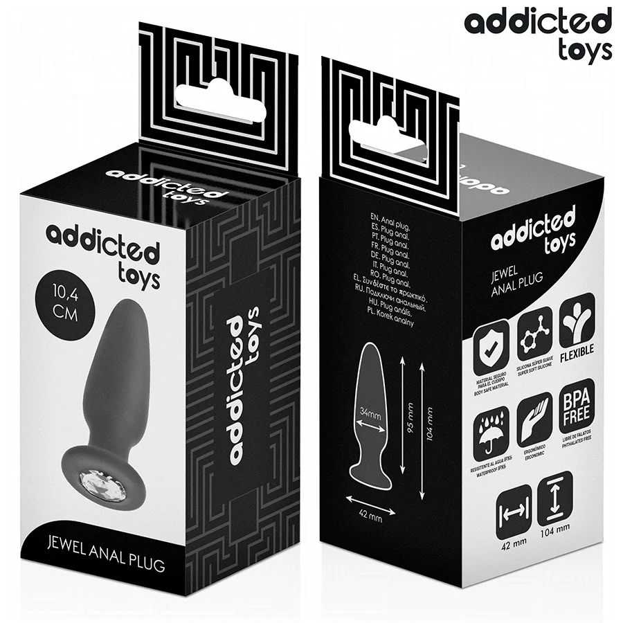 Πρωκτική σφήνα ADDICTED TOYS - ANAL PLUG WITH JEWEL SILICONE SIZE M 10.4 CM