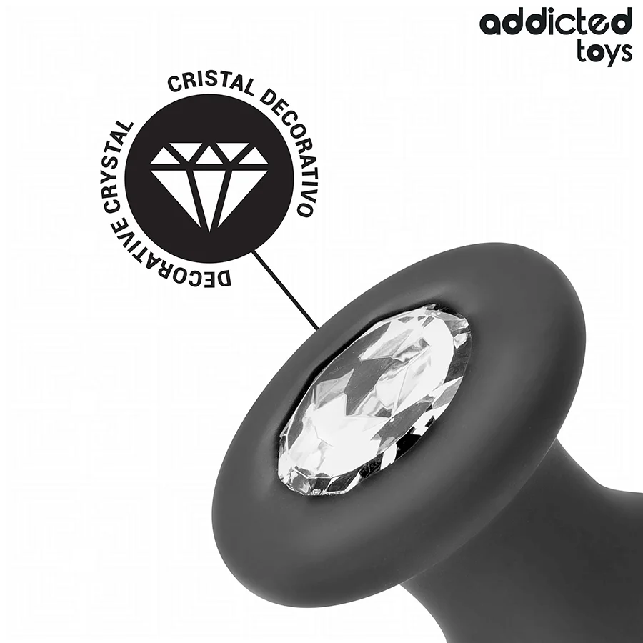 Πρωκτική σφήνα ADDICTED TOYS - ANAL PLUG WITH JEWEL SILICONE SIZE M 10.4 CM