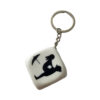 Μπρελόκ ζάρι DIABLO PICANTE - WHITE DICE KEYCHAIN WITH POSES