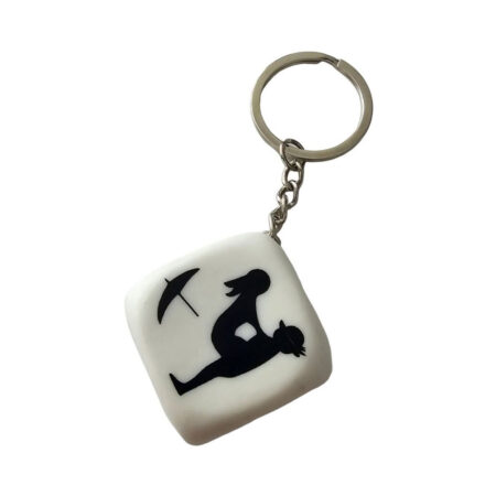 Μπρελόκ ζάρι DIABLO PICANTE - WHITE DICE KEYCHAIN WITH POSES