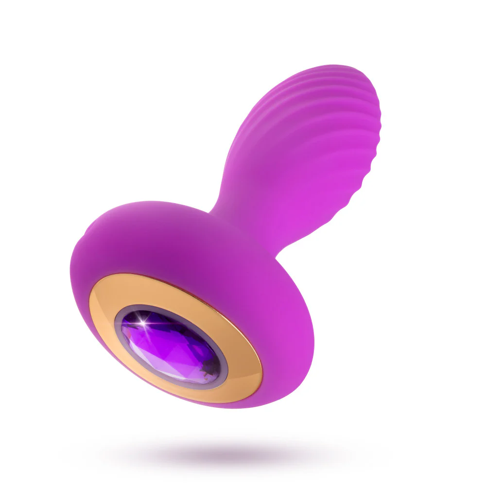 Πρωκτική σφήνα με δόνηση Oh My Gem By Blush® | Charm 4.5 Inch Vibrating Anal Plug Massager With Stayput™ Design & Amethyst Gem Base – In Purple