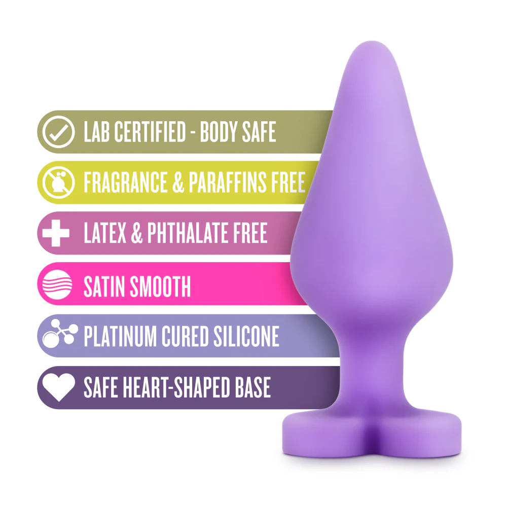 Πρωκτική σφήνα Play With Me By Blush® | Naughty Candy Heart Do Me Now Purple 3.5-Inch Anal Plug