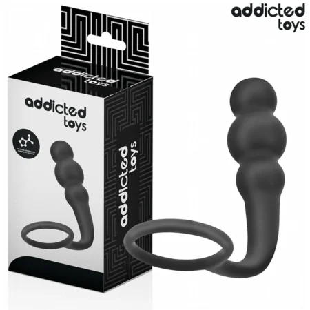 Πρωκτική σφήνα με δακτύλιο πέους ADDICTED TOYS - ANAL PLUG WITH RING SILICONE MODEL 4