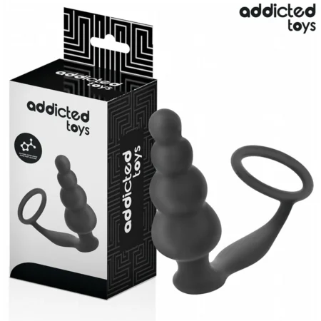 Πρωκτική σφήνα με δακτύλιο πέους ADDICTED TOYS - ANAL PLUG WITH RING SILICONE MODEL 5