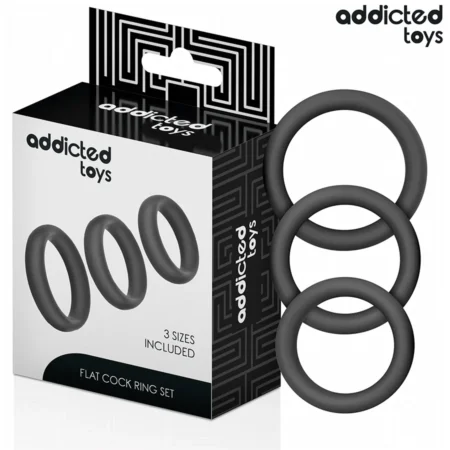 Δακτύλιοι πέους σετ 3 τεμ. ADDICTED TOYS - SET OF FLAT SILICONE RINGS