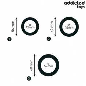 Δακτύλιοι πέους σετ 3 τεμ. ADDICTED TOYS - SET OF FLAT SILICONE RINGS