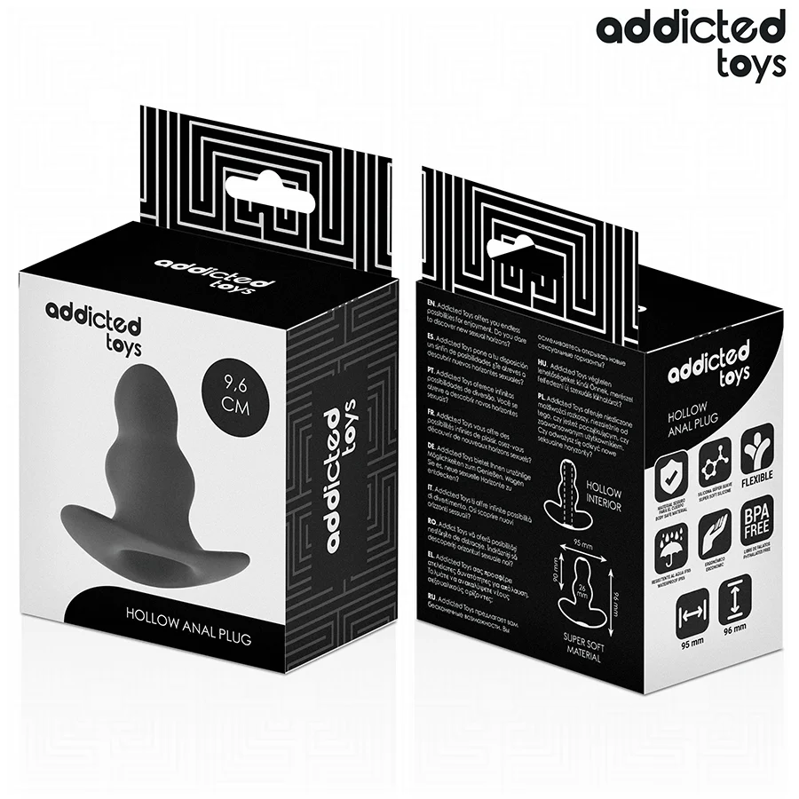 Κούφια πρωκτική σφήνα ADDICTED TOYS - HOLLOW ANAL PLUG SILICONE SIZE M 9.6 CM