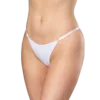 Thong with Rhinestones - One Size - White