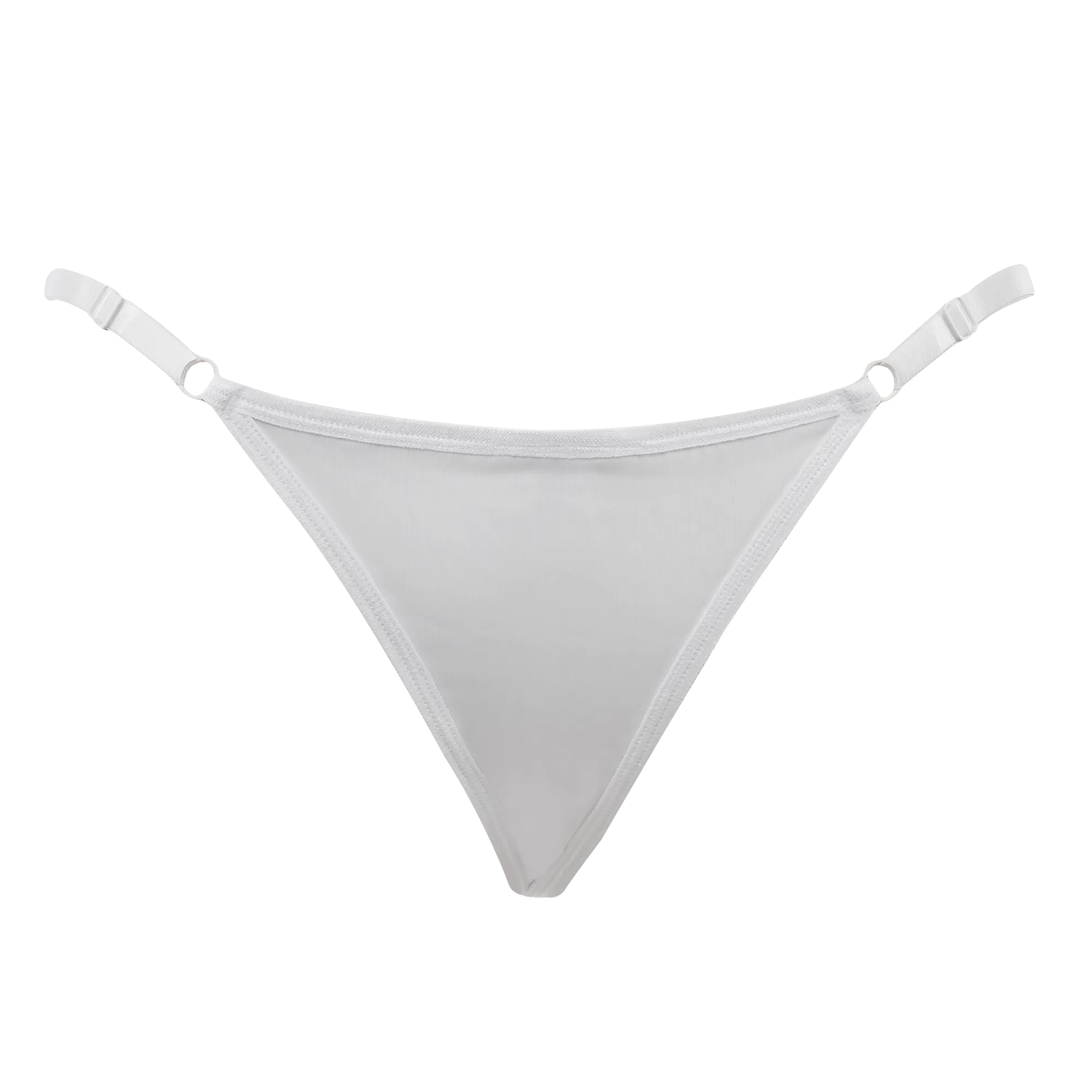 Thong with Rhinestones - One Size - White