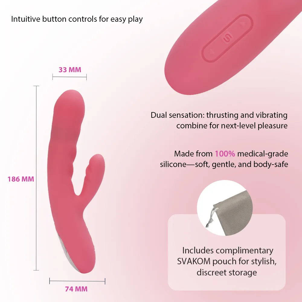 SVAKOM AVERY VIOLET THRUSTING RABBIT VIBRATOR - Image 8